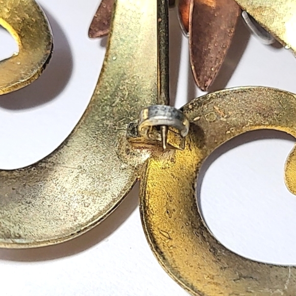 HUGE 3 1/2" VINTAGE SPIRAL VINTAGE RETRO BROOCH - Picture 4 of 6